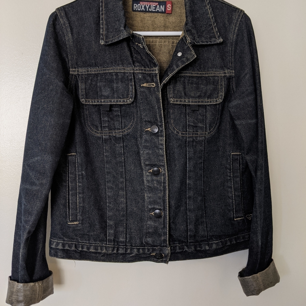 Vintage Roxy Quicksilver Denim Jean Jacket Size S